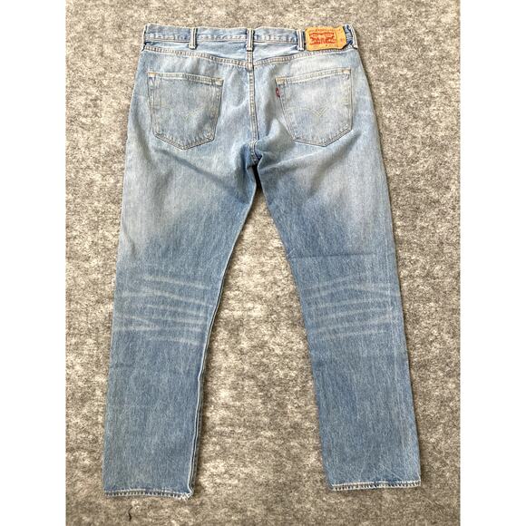 Levi Strauss 501 Jeans Mens 38 waist 32 inseam Button Fly Wide Leg Boot Denim - Picture 8 of 10